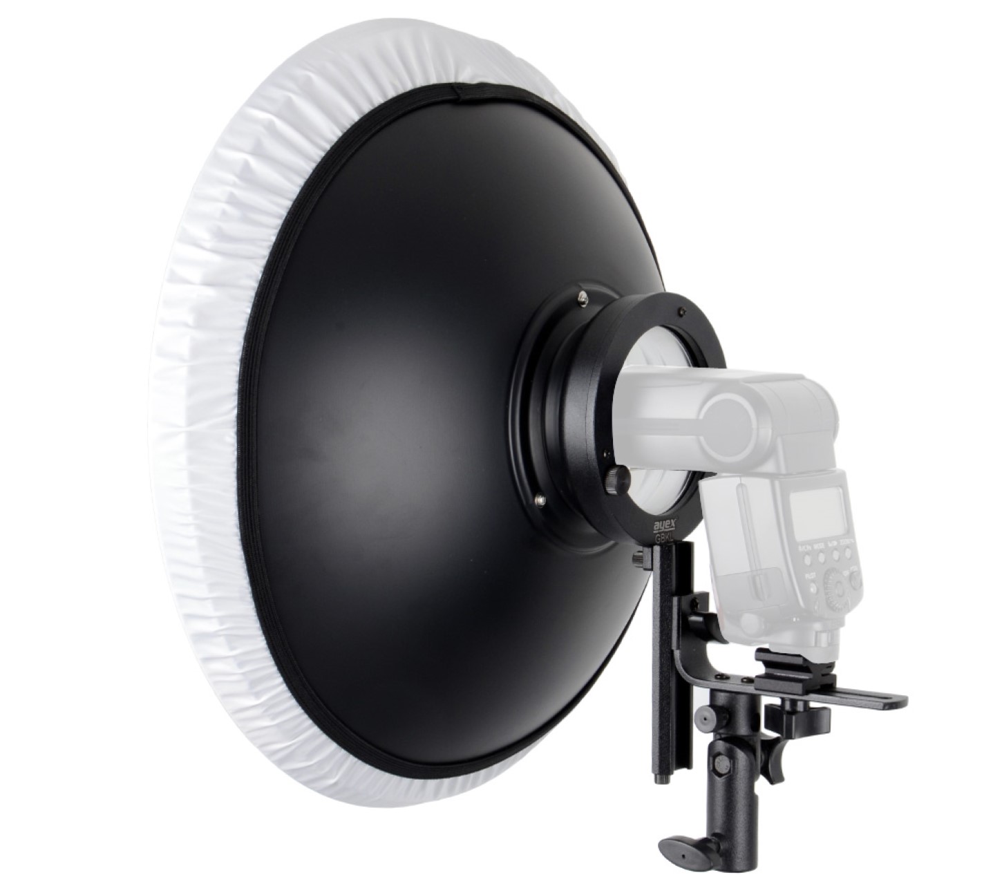 ayex Beauty Dish Lichtformer 42cm mit Systemblitz-Halter, inkl. Wabenvorsatz und Diffusor ayex Beauty Dish Lichtformer 42cm mit Systemblitz-Halter, inkl. Wabenvorsatz und Diffusor