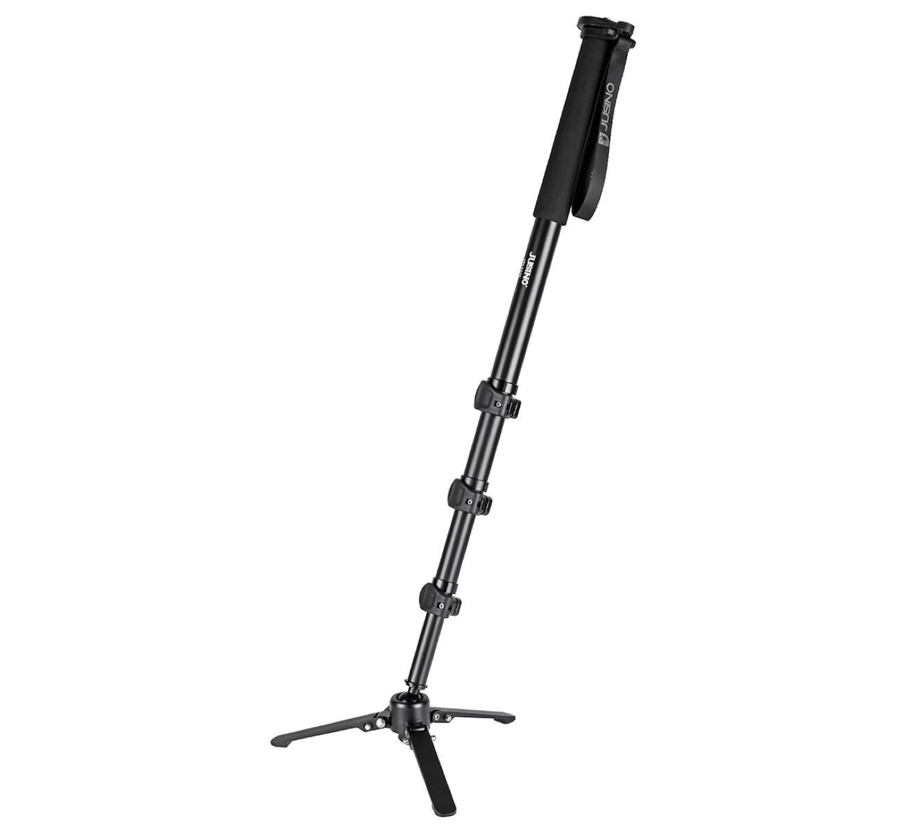 JUSINO VM-284E Monopod mit abnehmbarem Fuß/Tischstativ (Schnellspann-Clips) bis 10kg