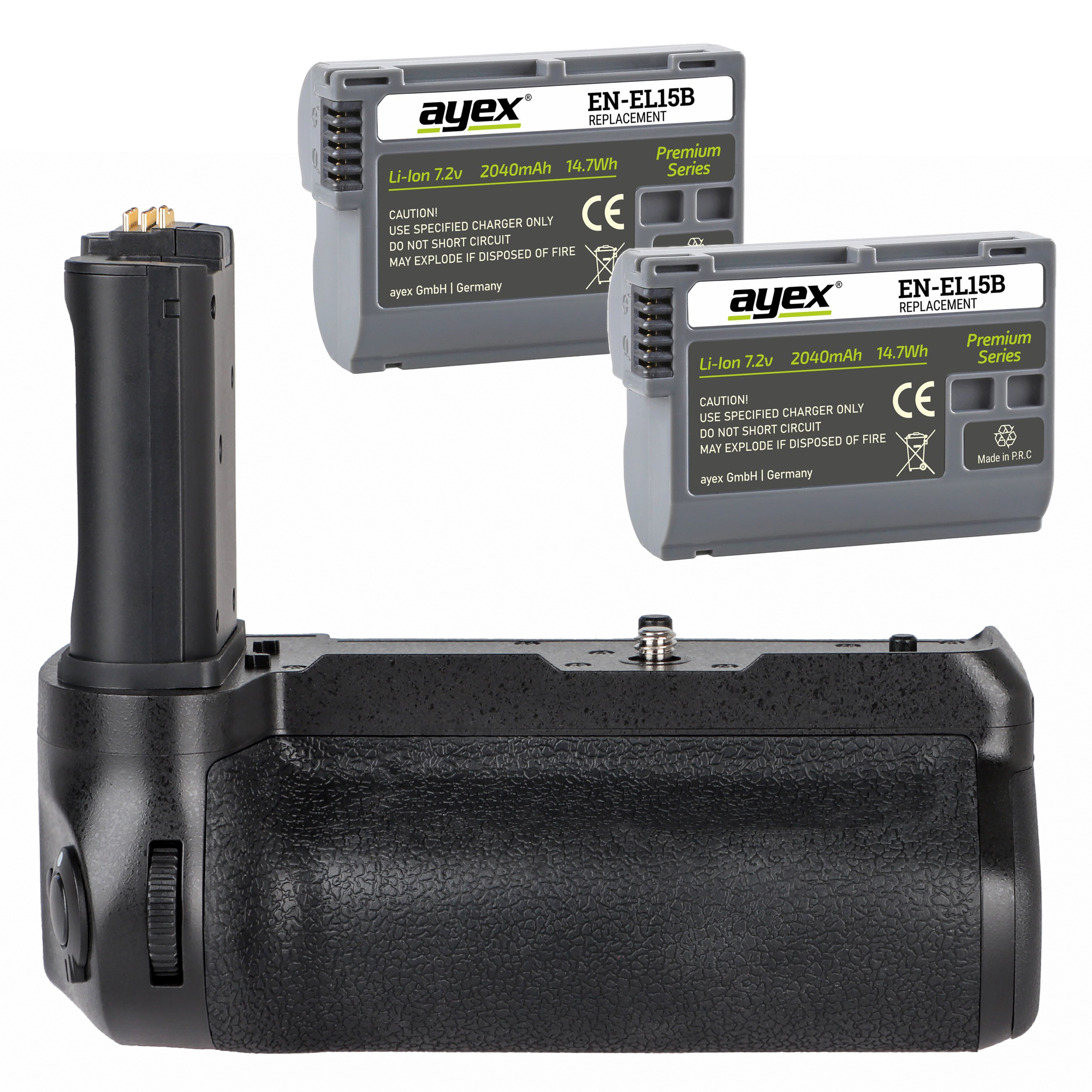 ayex Batteriegriff Set für Nikon Z6II Z7II ersetzt MB-N11 + 2x EN-EL15B Akku