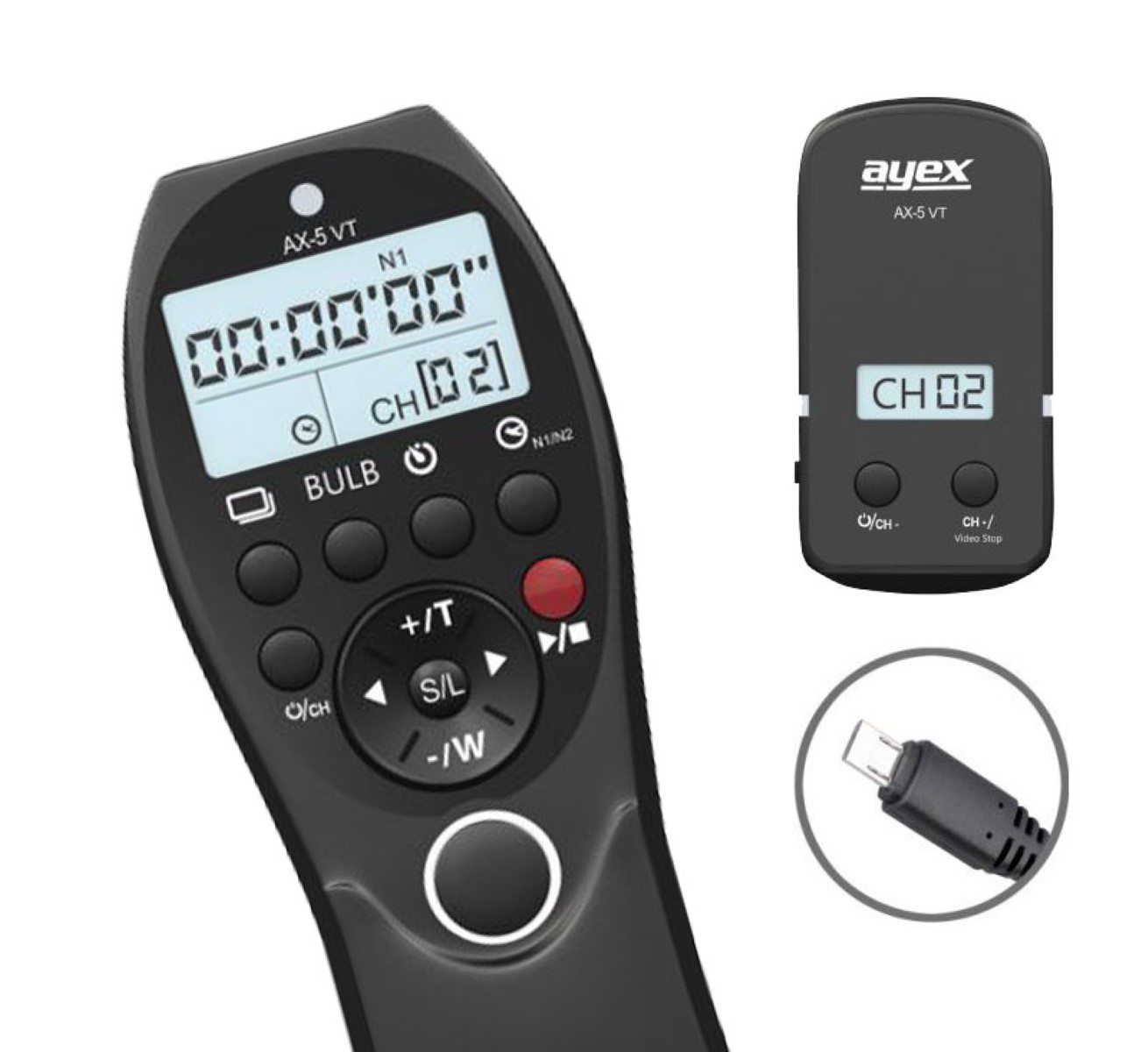 Foto & Video Timer Funk-Fernauslöser ayex AX-5 VT für Sony Kameras und Camcorder (S2)