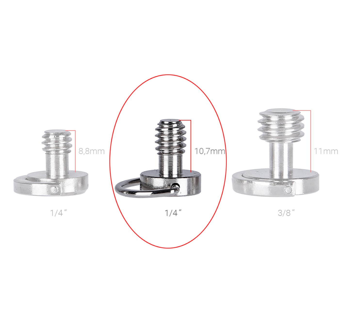 Klipschraube 1/4" Adapterschraube SC-07 für Wechselplatte, Kugelkopf, Stativ