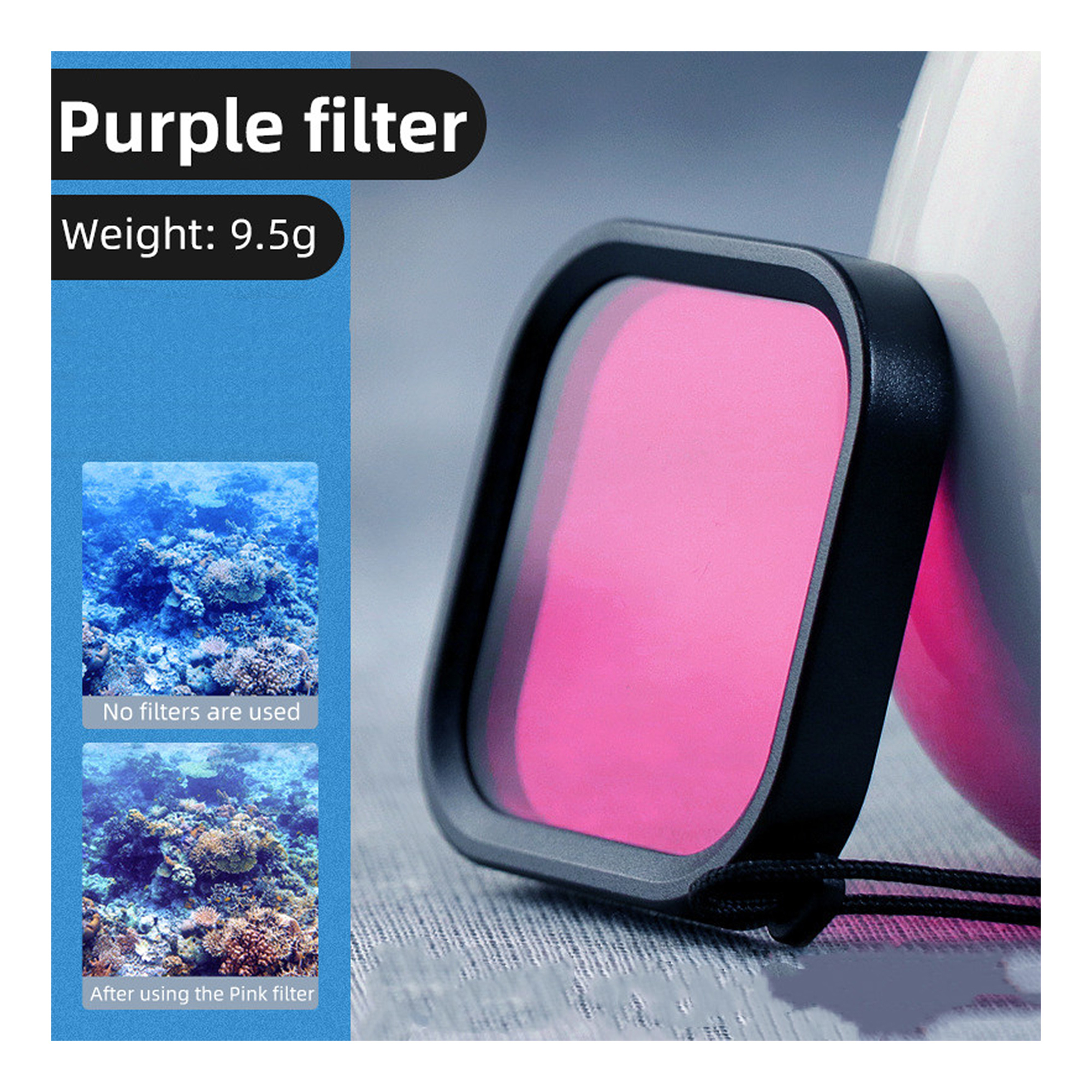 ayex Professionelles Lens Filter-Set für GoPro Hero 11, 10 & 9 Perfekt für Unterwasseraufnahmen Actioncam Farbkorrektur Taucherfilter