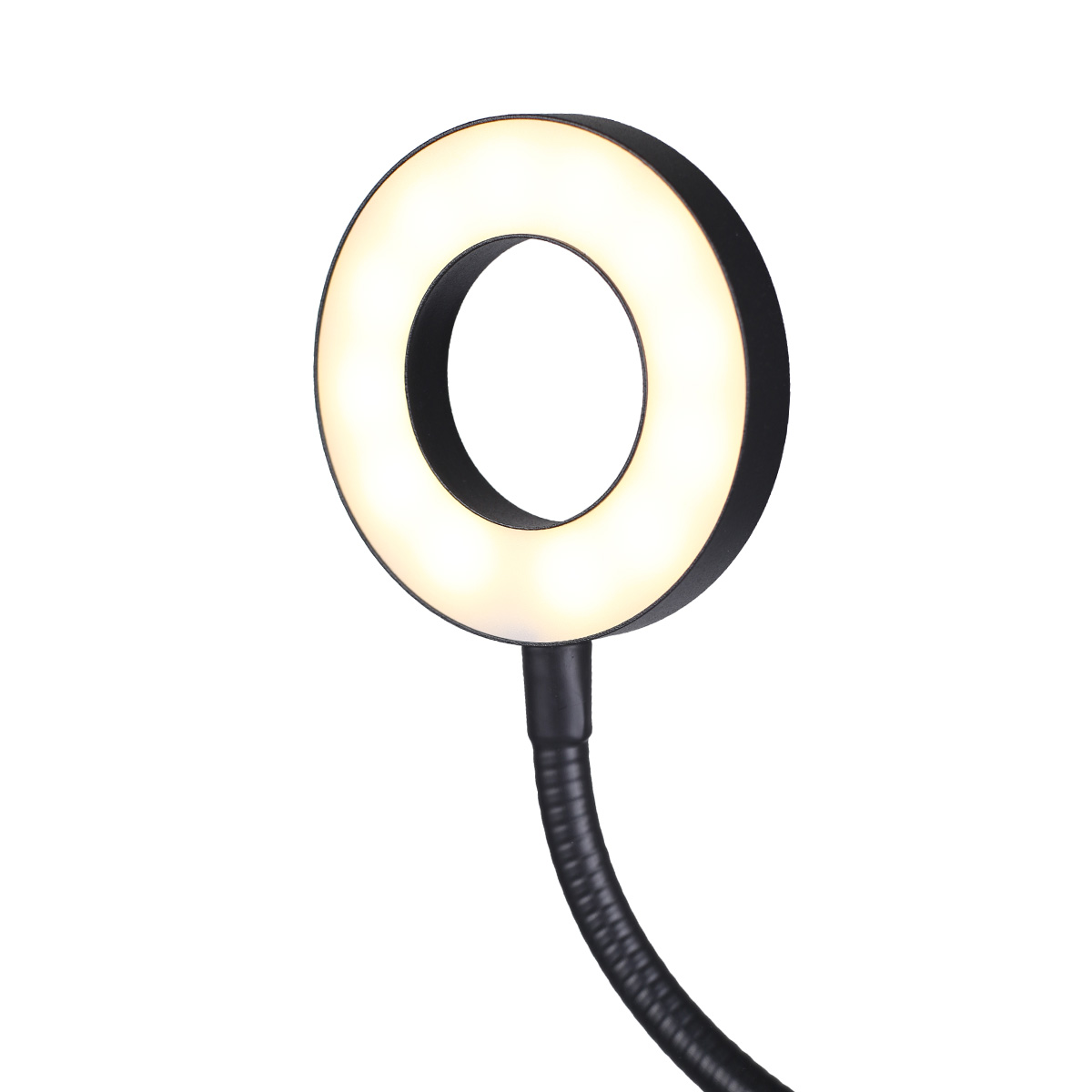 ayex Smartphonehalterung, LED-Licht mit USB - dimmbar, warmes und kaltes Licht (schwarz, weiß)