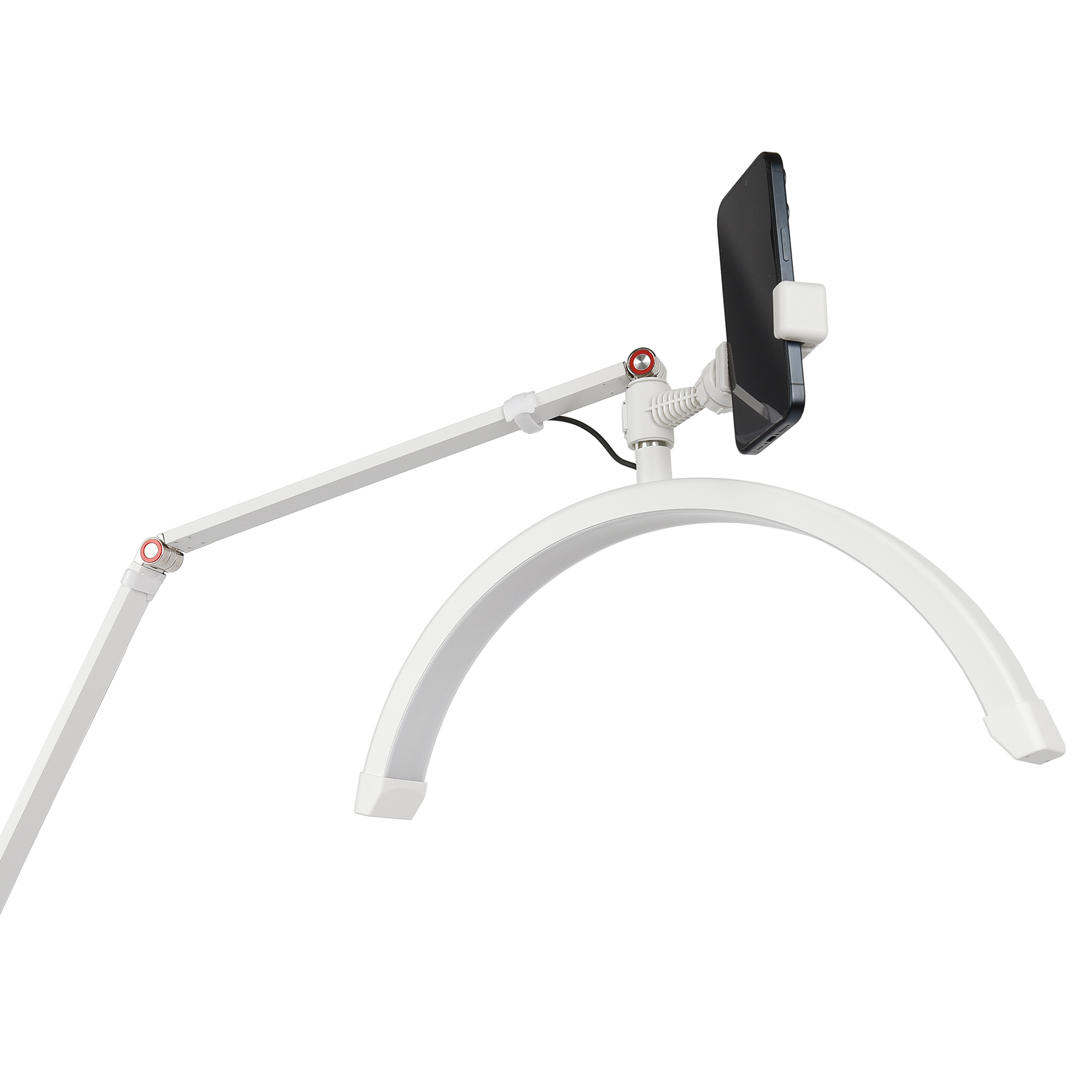 Halbmond Beauty Light 20W LED Kosmetiklicht dimmbar 360° drehbar Telefonhalter Stativ