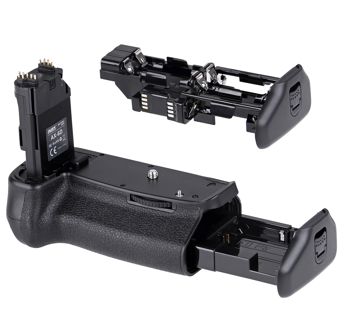 ayex Batteriegriff Set für Canon EOS 6D + 2x LP-E6N Akku + 1x USB Dual Ladegerät