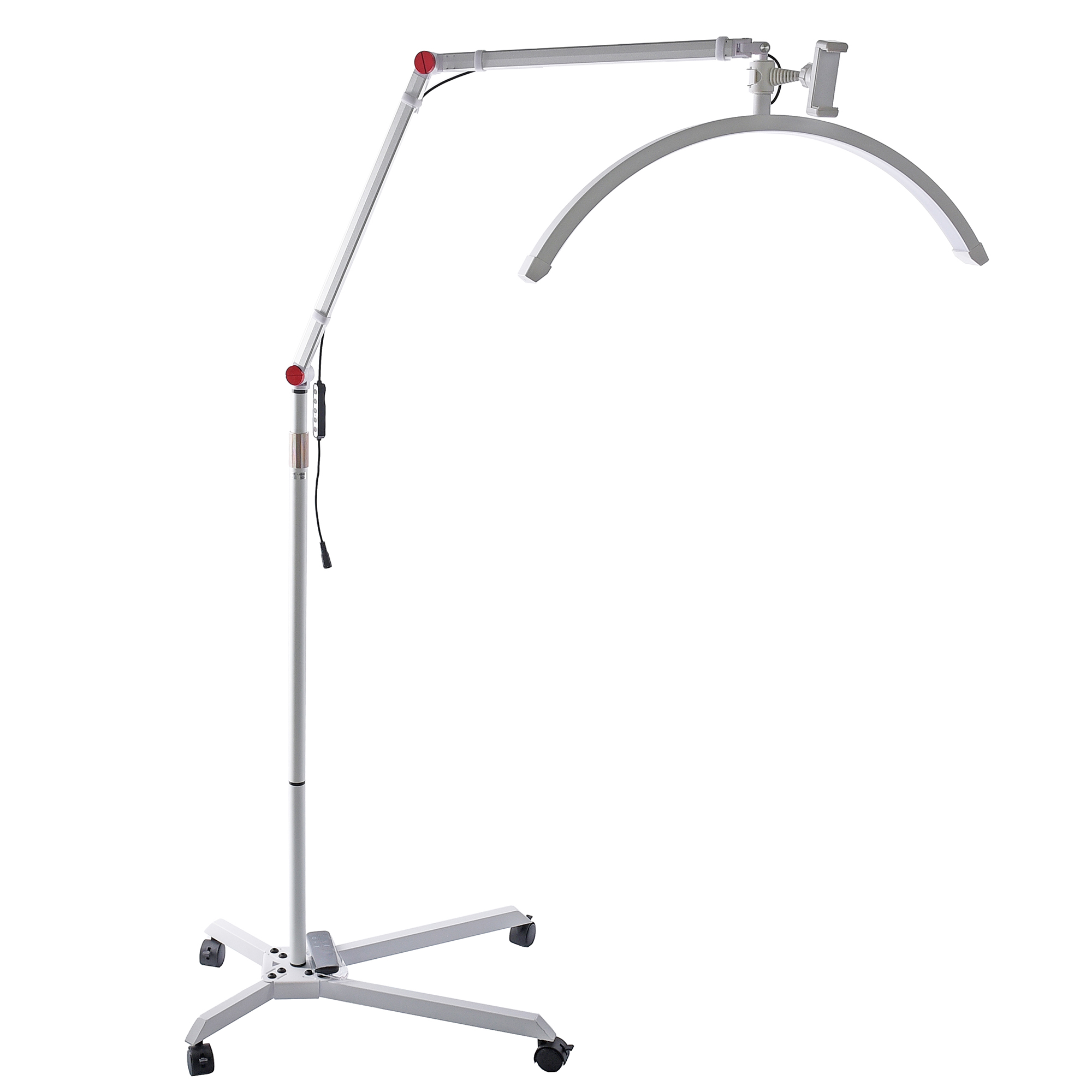 LED Halbmondlampe Beauty Light Duale Farbtemperatur 4 Räder Arm Aluminium