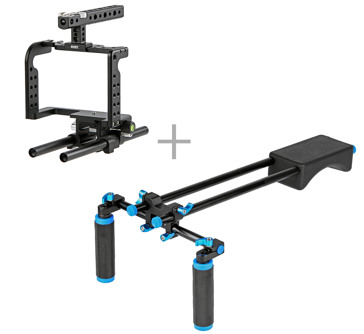 ayex Schulterstativ Rig-Set inkl. Kamera Cage C7 für Panasonic Lumix DMC-GH5