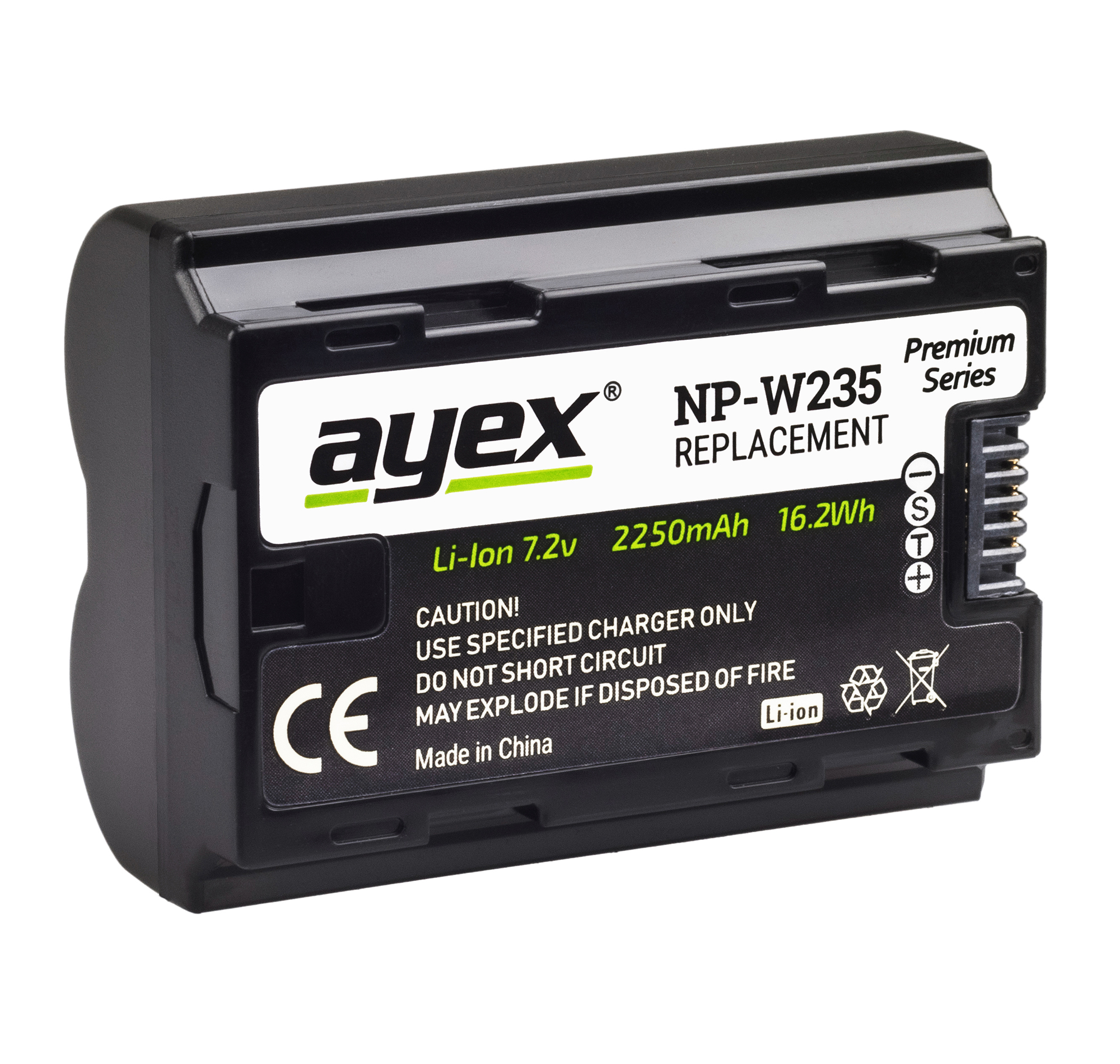 ayex NP-W235 Premium Akku 2 Stück für zB Fujifilm XT-4 Leistungsstark lange Laufzeit 2250 mAh Infochip