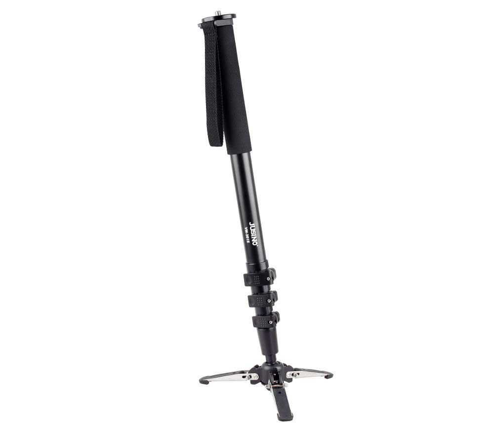 JUSINO VM-254E Monopod mit abnehmbarem Fuß/Tischstativ (Schnellspann-Clips) bis 6kg