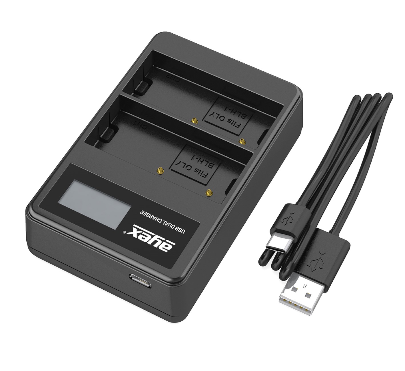 ayex USB Dual Ladegerät für Olympus BLH-1 Akkus