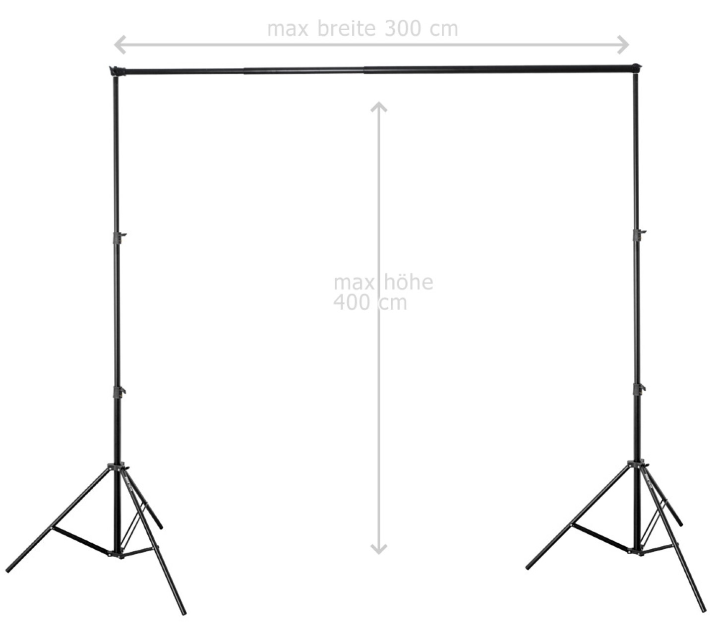 ayex Hintergrundsystem - 2er Set Lampenstative und Crossbar