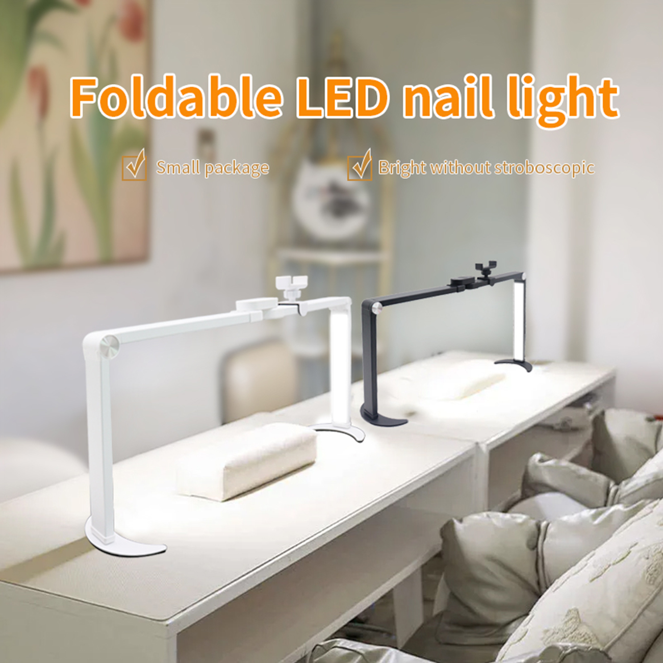 LED Beauty Light Faltbares 35W Fülllicht 3200K-5600K Telefonhalterung Perfekt für Nageldesign Make-up