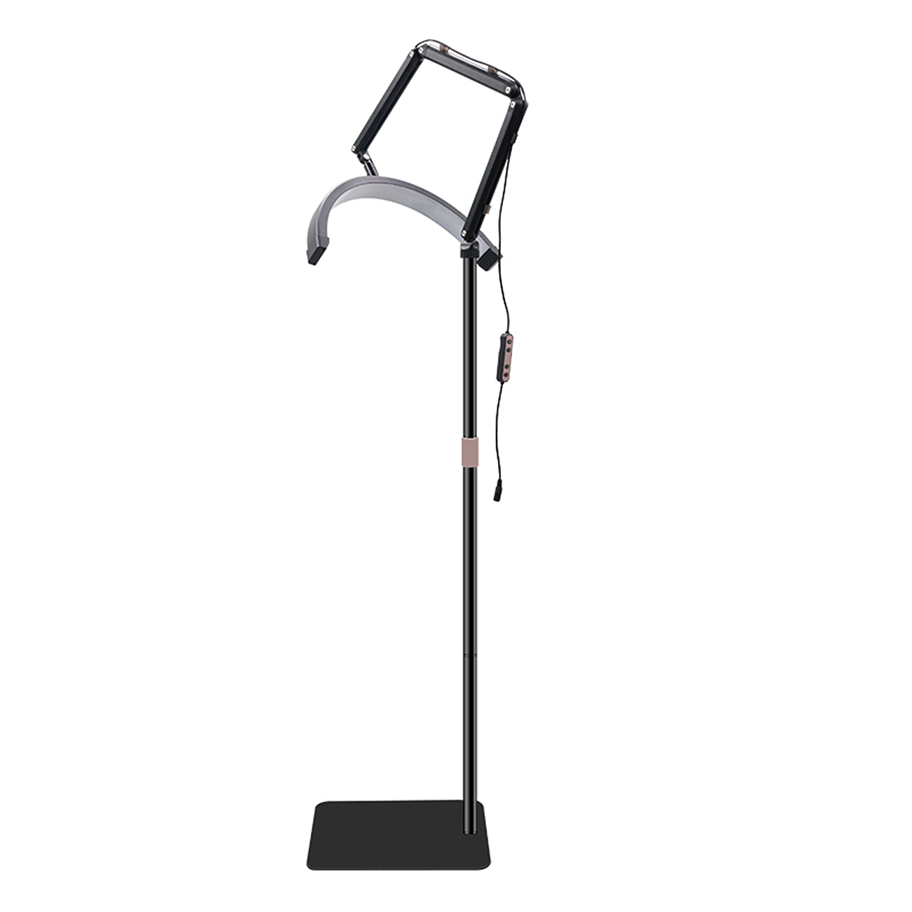 HD-S002_04.jpg LED Halbmond Beauty Light Farbtemperatur 3000K-6000K Schwenkbar stabile Stand & Telefonhalterung