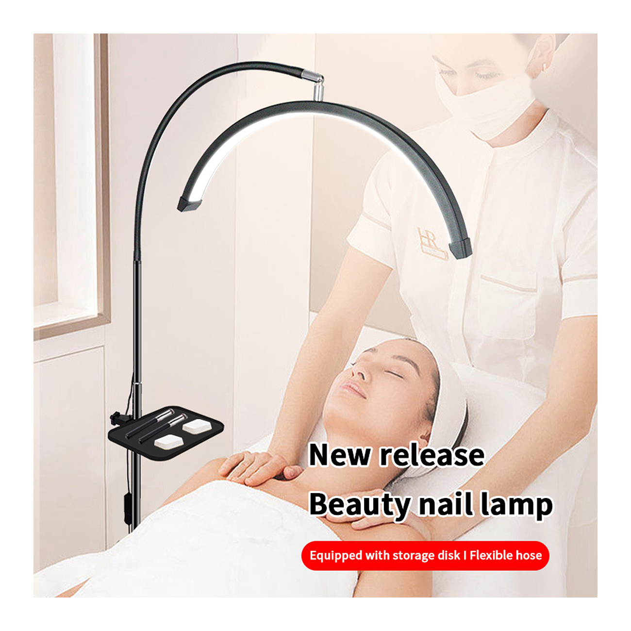 LED Beauty Stehlampe – 36W, höhenverstellbar & dimmbar Weiß oder Schwarz LED Beauty Stehlampe – 36W, höhenverstellbar & dimmbar Weiß oder Schwarz