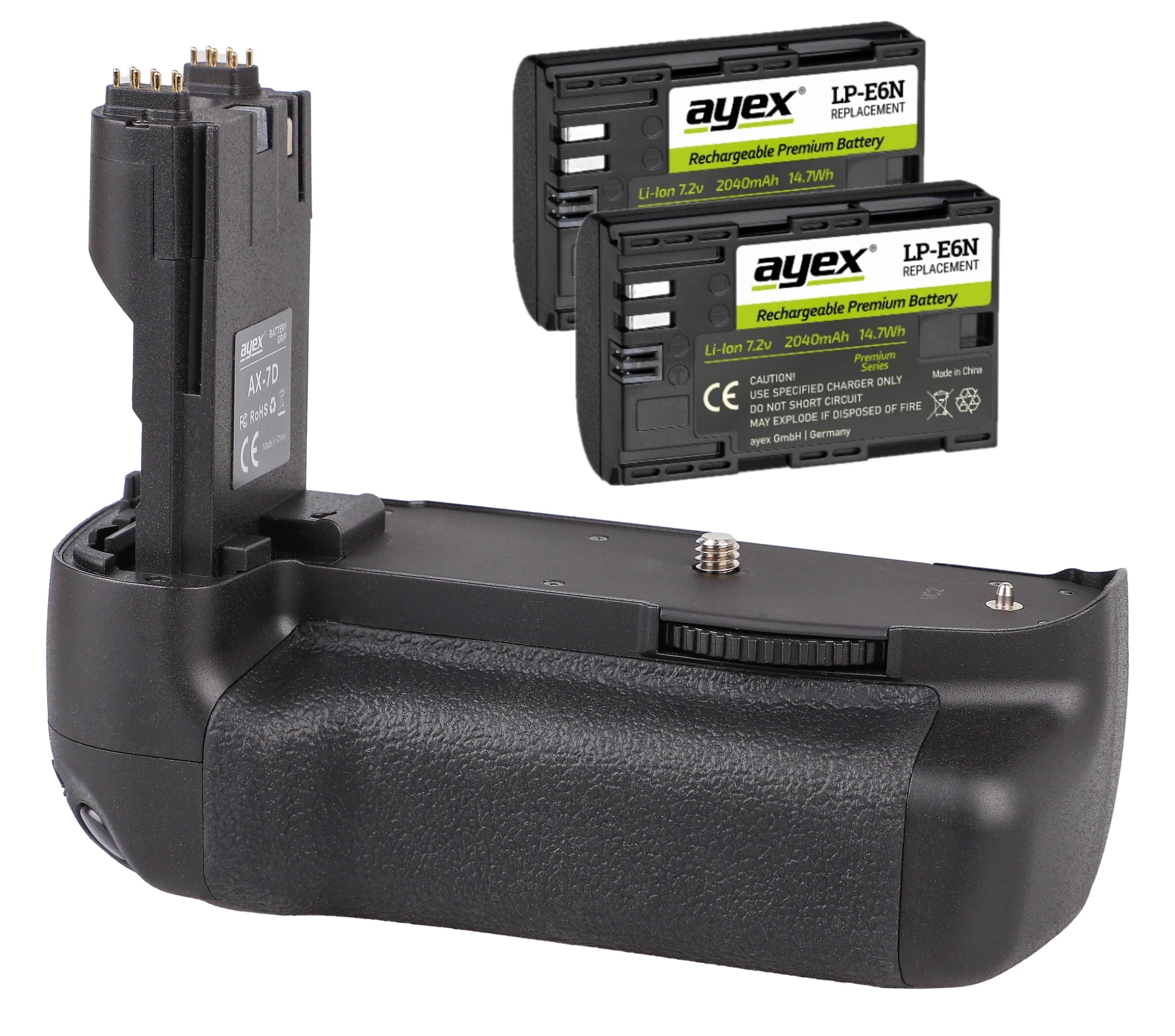 Batteriegriff Set für Canon EOS 7D + 2x LP-E6N Akku Hochformatgriff Akkugriff wie BG-E7 Batteriegriff Set für Canon EOS 7D + 2x LP-E6N Akku Hochformatgriff Akkugriff wie BG-E7
