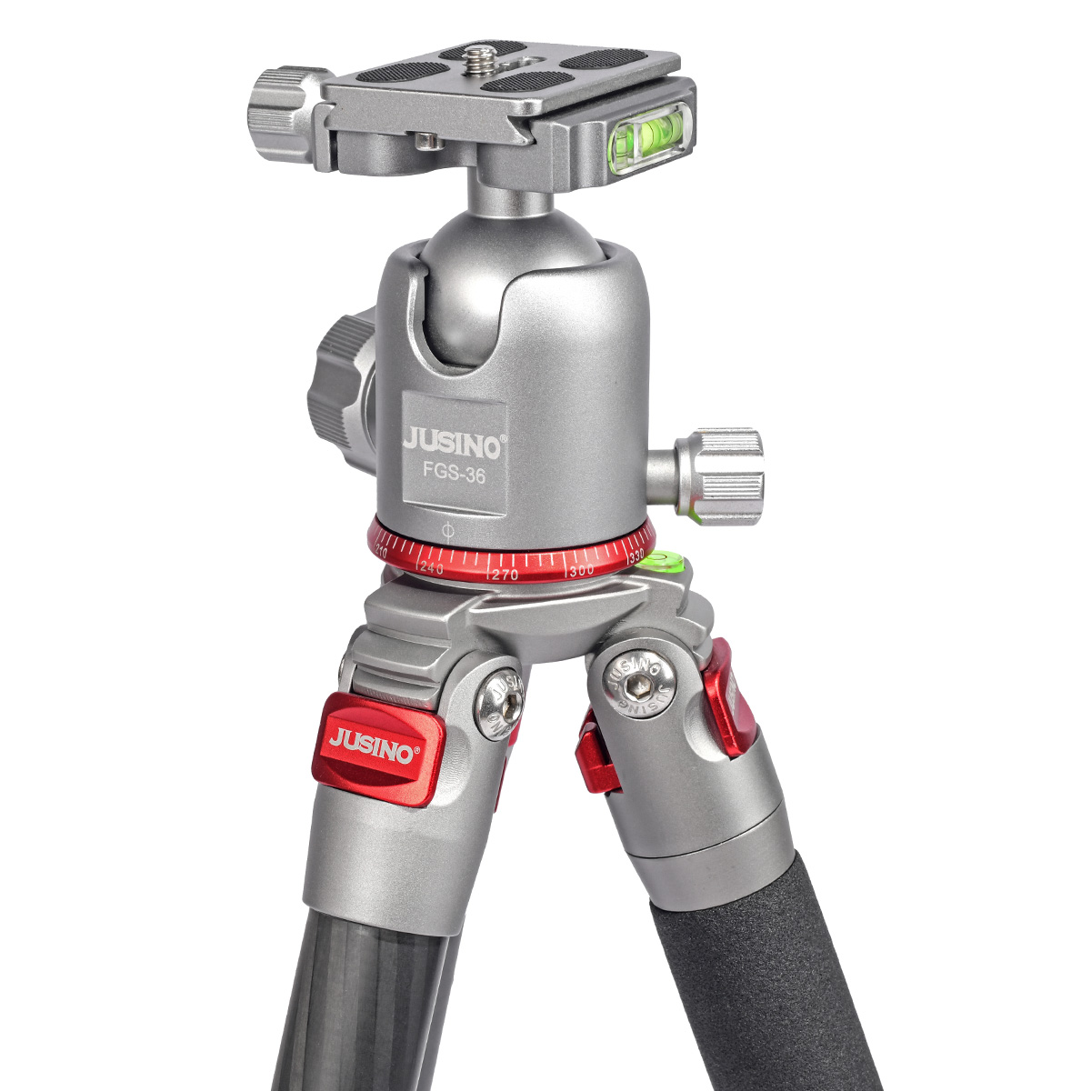 JUSINO Leichtes Karbon Fotostativ mit Kugelkopf Stativ bis 130cm 15kg AF-284C FGS-36 JUSINO Leichtes Karbon Fotostativ mit Kugelkopf Stativ bis 130cm 15kg AF-284C FGS-36