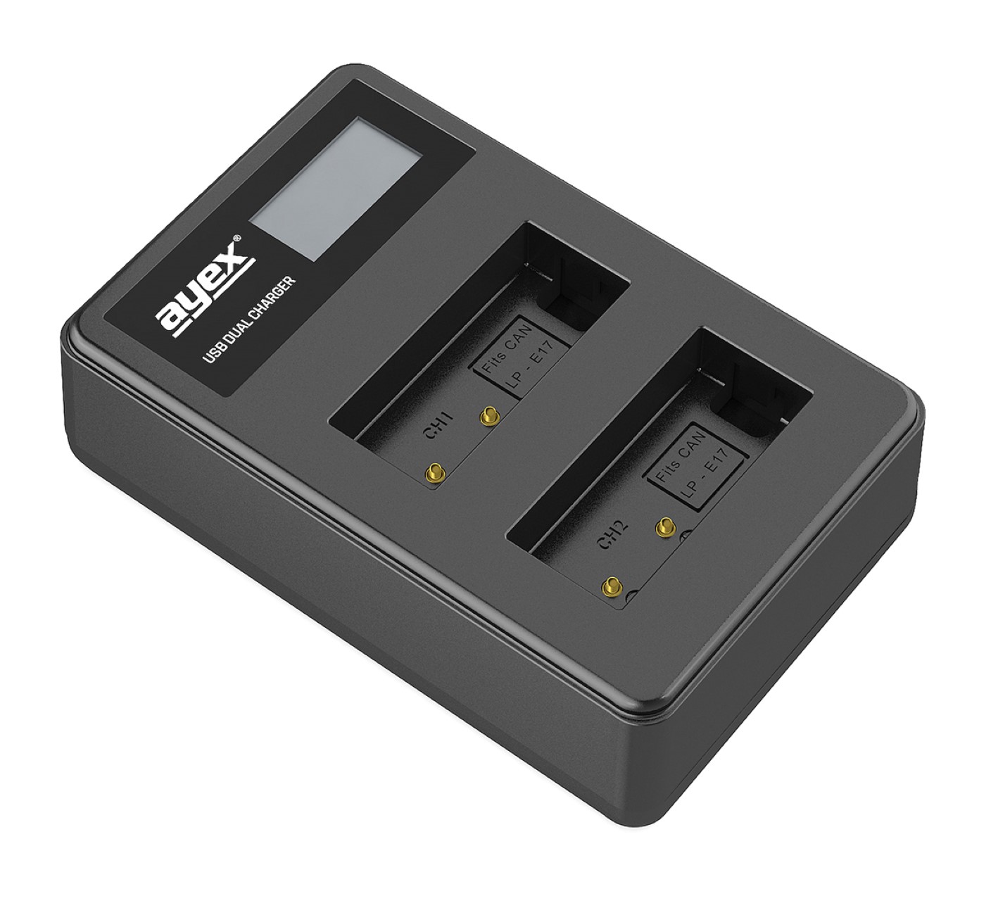 ayex USB Dual Ladegerät für Canon LP-E17 Akkus