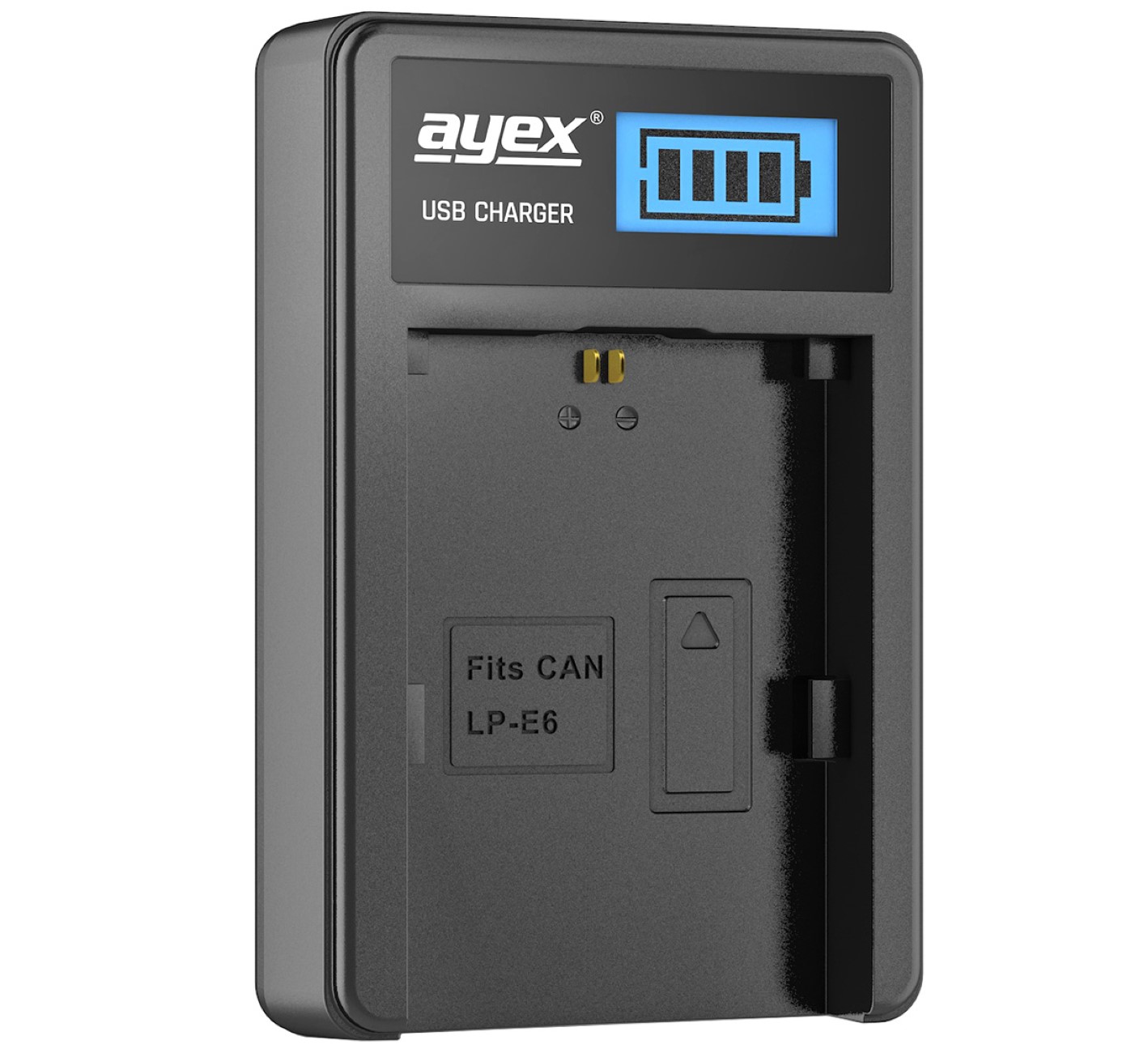 USB Ladegerät für Canon LP-E6 N,NH Akkus beleuchtetes Display Ladestandanzeige
