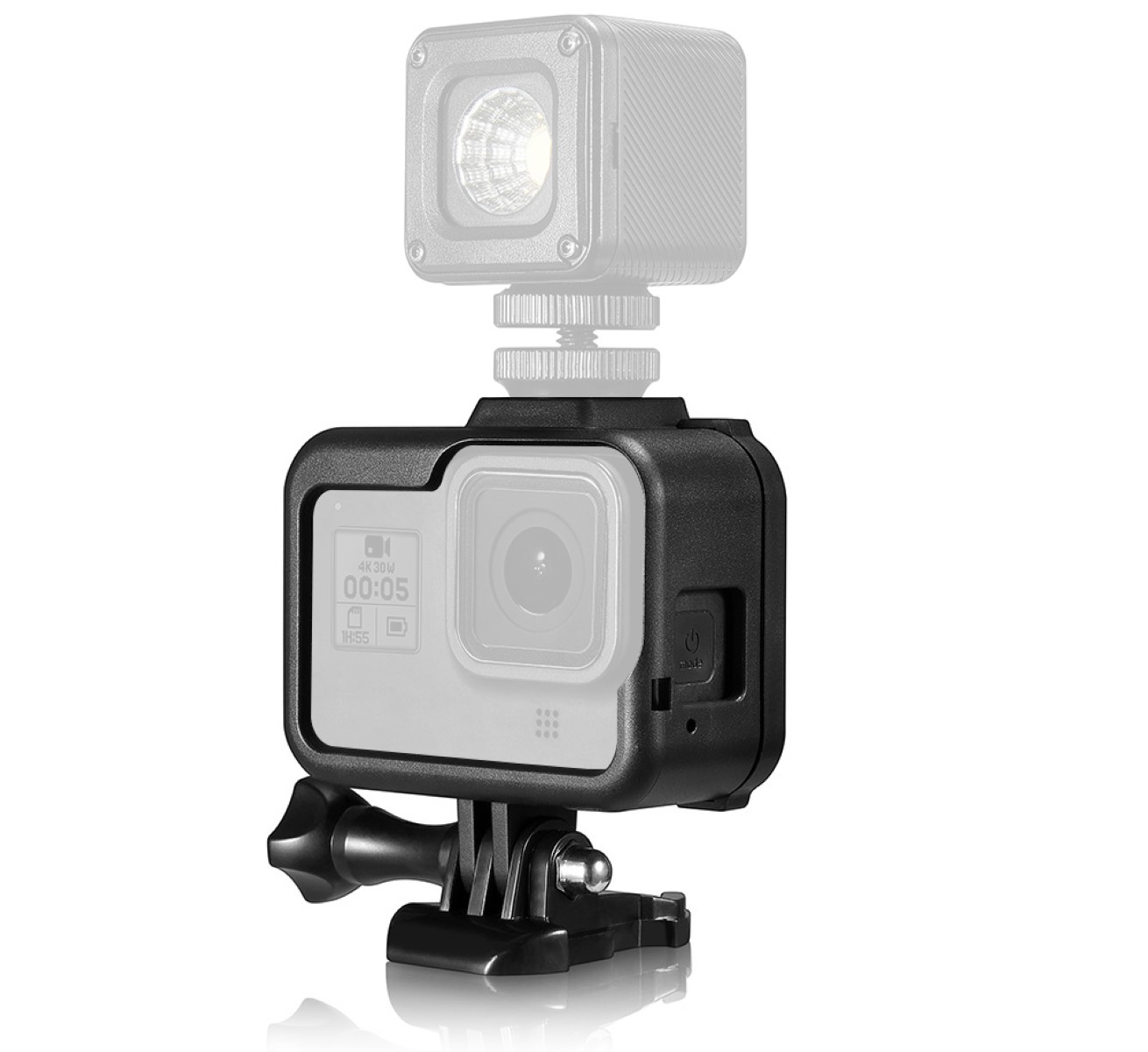 Schutzgehäuse Schutzrahmen Case Für GoPro Hero 8 Robuster Case mit Blitzschuh und Schieberahmen