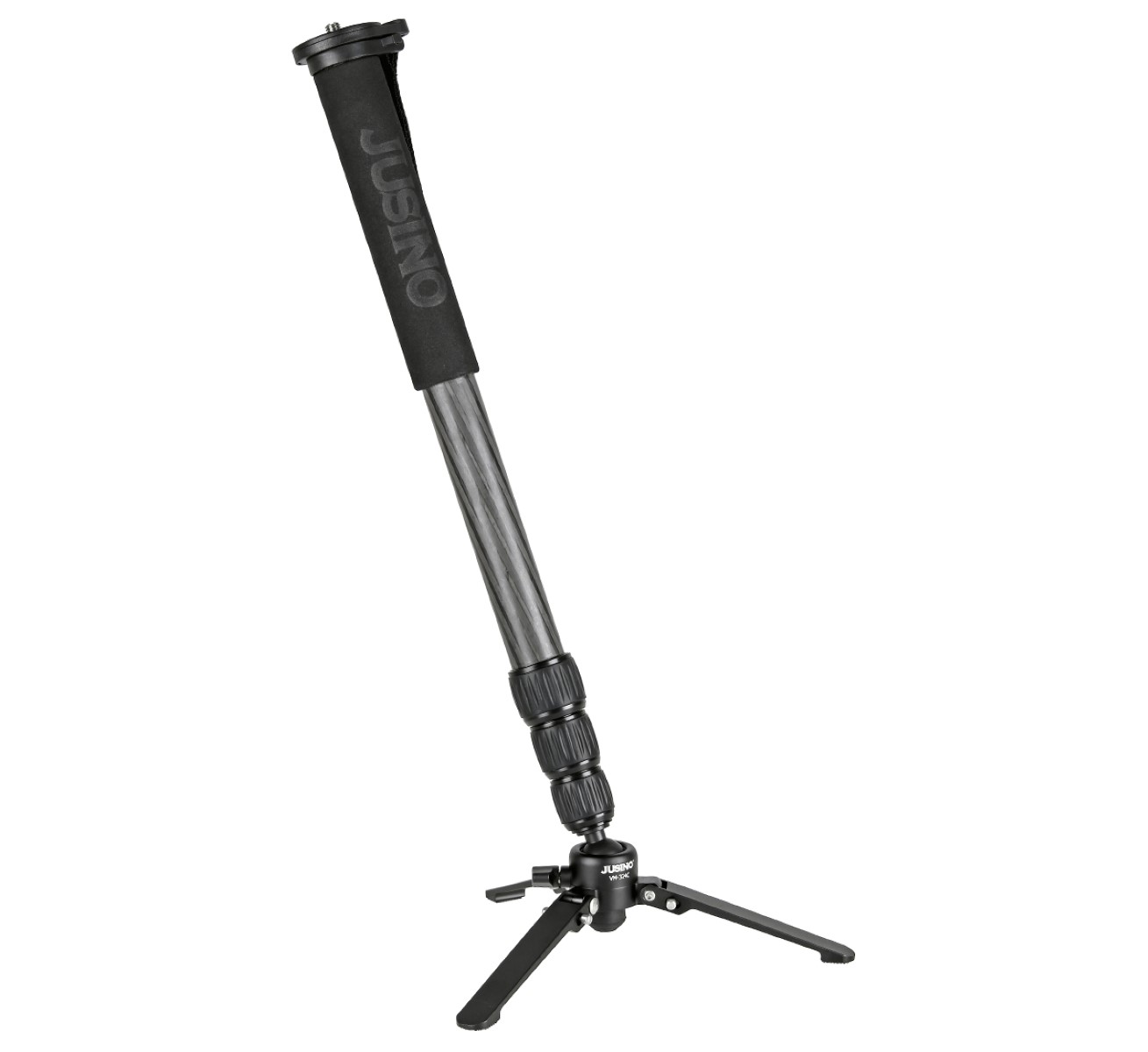 JUSINO VM-324C Karbon Monopod mit abnehmbarem Fuß/Tischstativ (Schnelldrehverschlüsse) bis 12kg