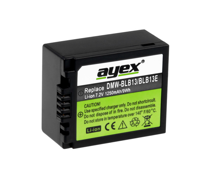 ayex Ersatz-Akku für Panasonic BLB-13 BLB-13E Hochwertige Zellen extra starke Leistung 100% kompatibel
